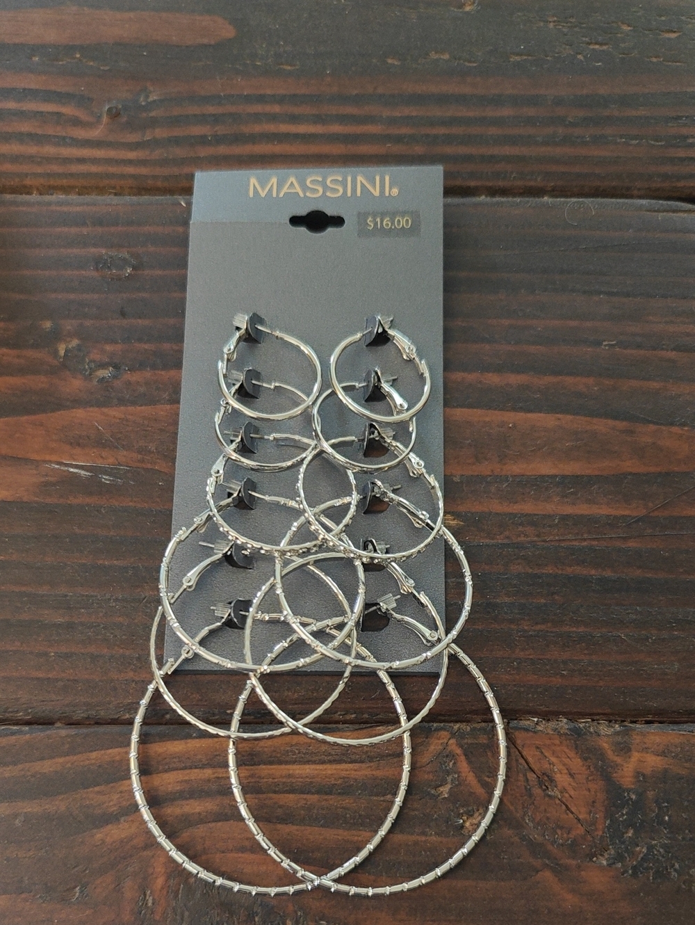 Massini Silver Textured Hoop Earring Set - Multi Size Silver Hoops AA22 6778